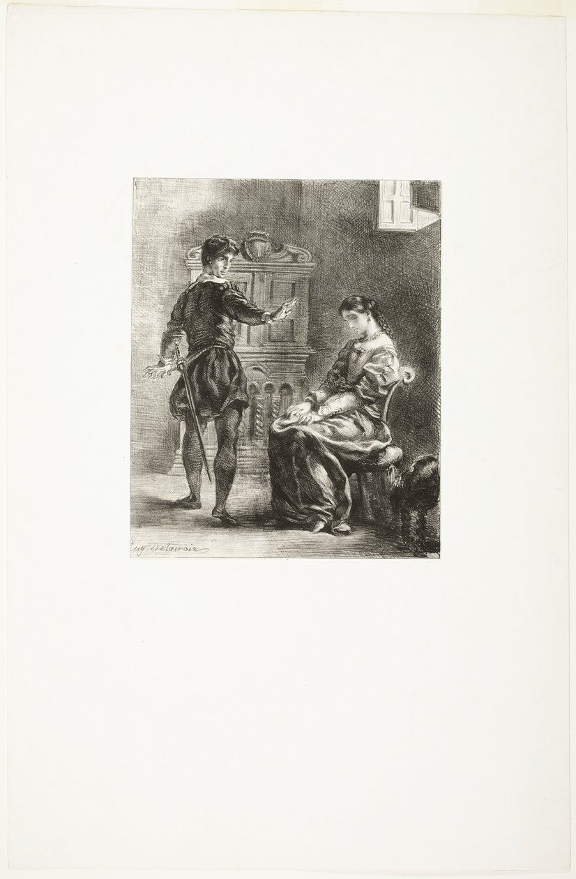 Hamlet y Ofelia de Eugène Delacroix
