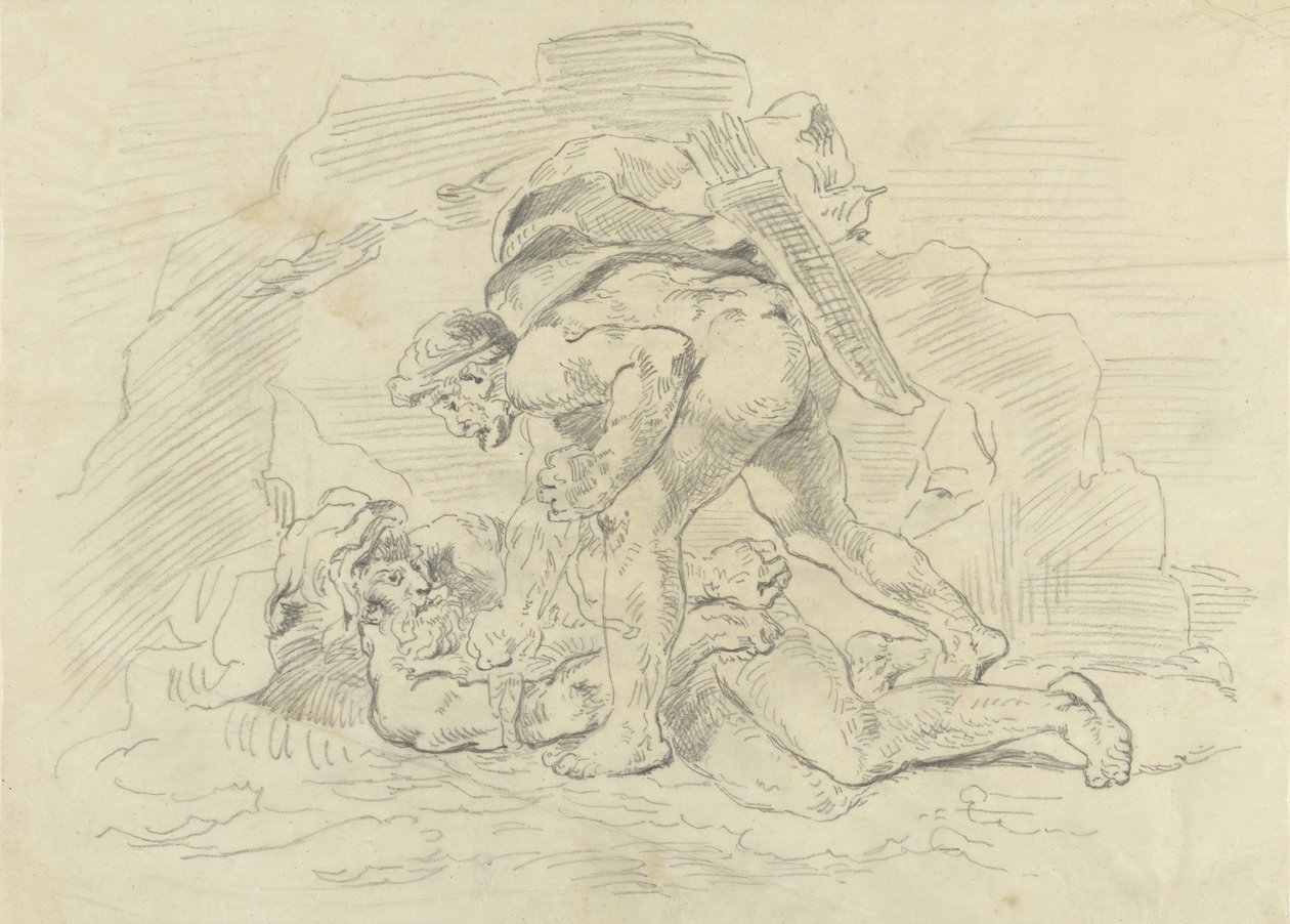 Hércules cautiva a Nereo de Eugène Delacroix