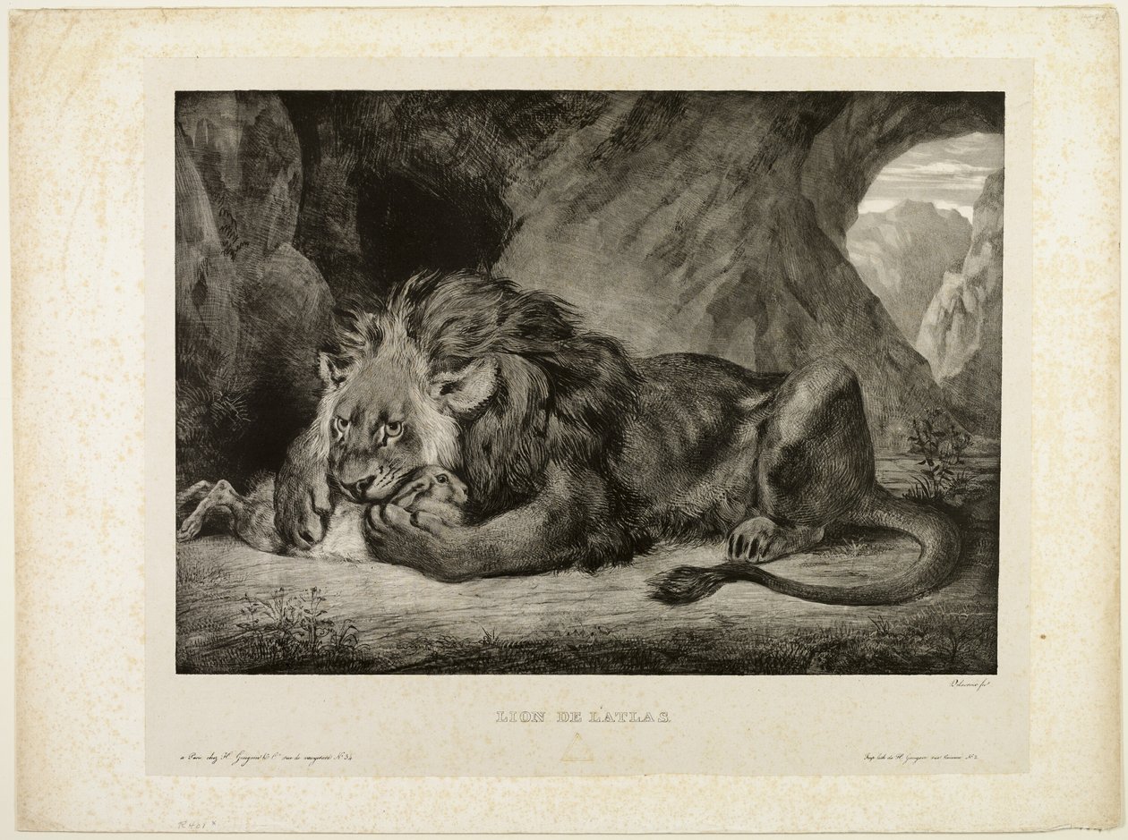 León de las montañas del Atlas de Eugène Delacroix