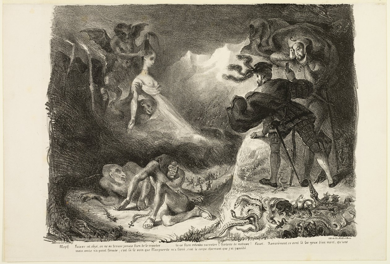 El fantasma de Margarita se aparece a Fausto, de Fausto de Eugène Delacroix
