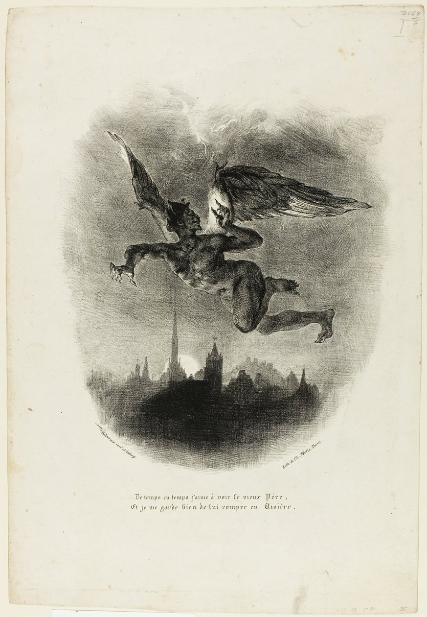 Mefistófeles volando de Eugène Delacroix