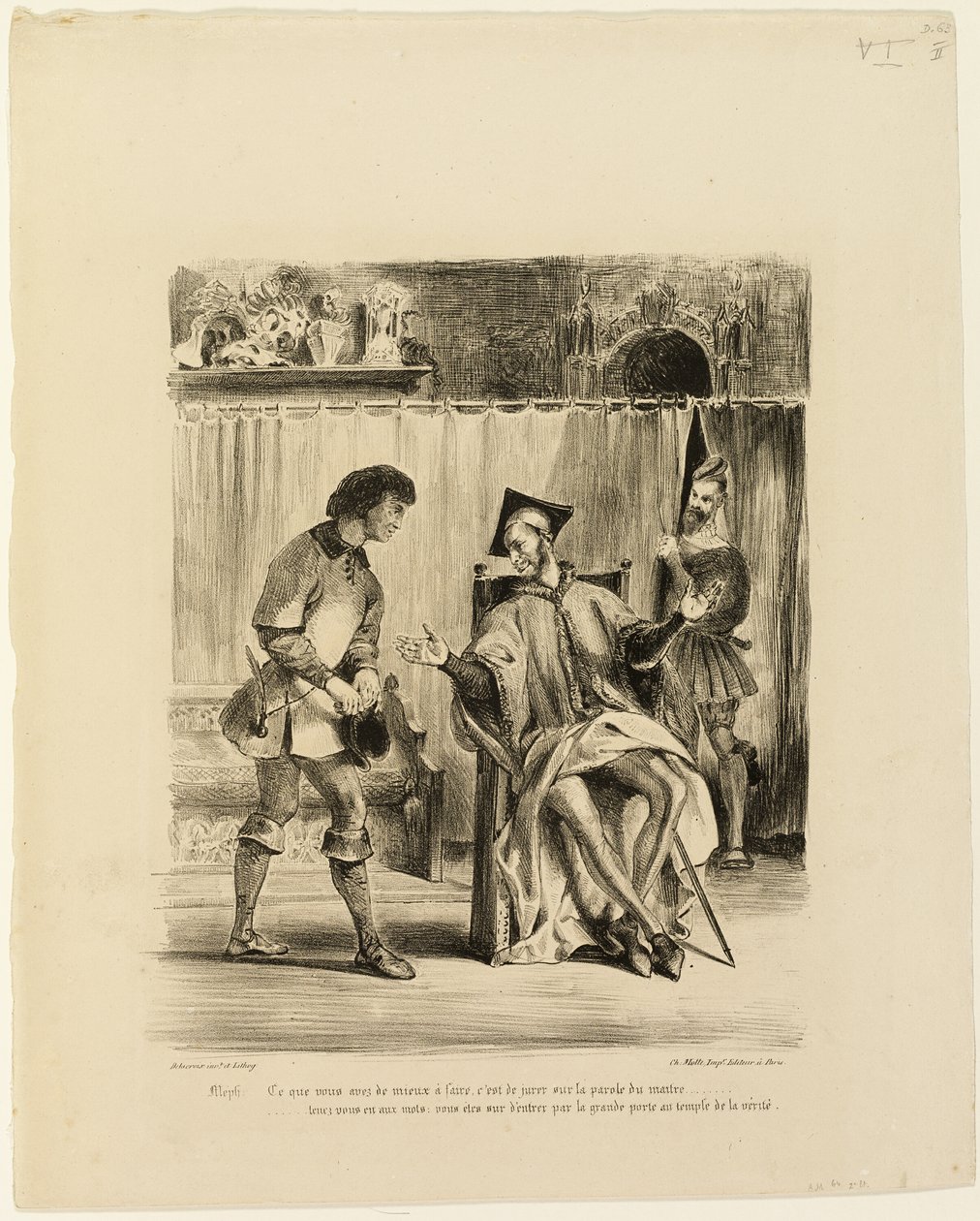 Mefistófeles recibiendo al estudiante de Eugène Delacroix