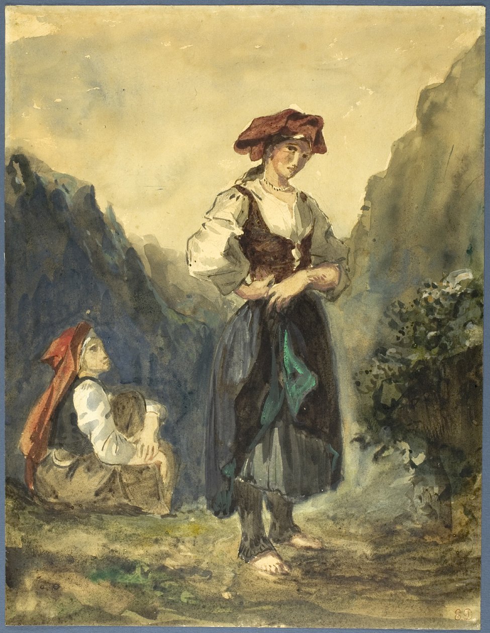 Campesinas de la región de Eaux-Bonnes de Eugène Delacroix