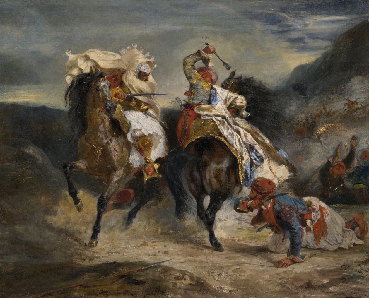El combate del Giaour y Hassan de Eugène Delacroix