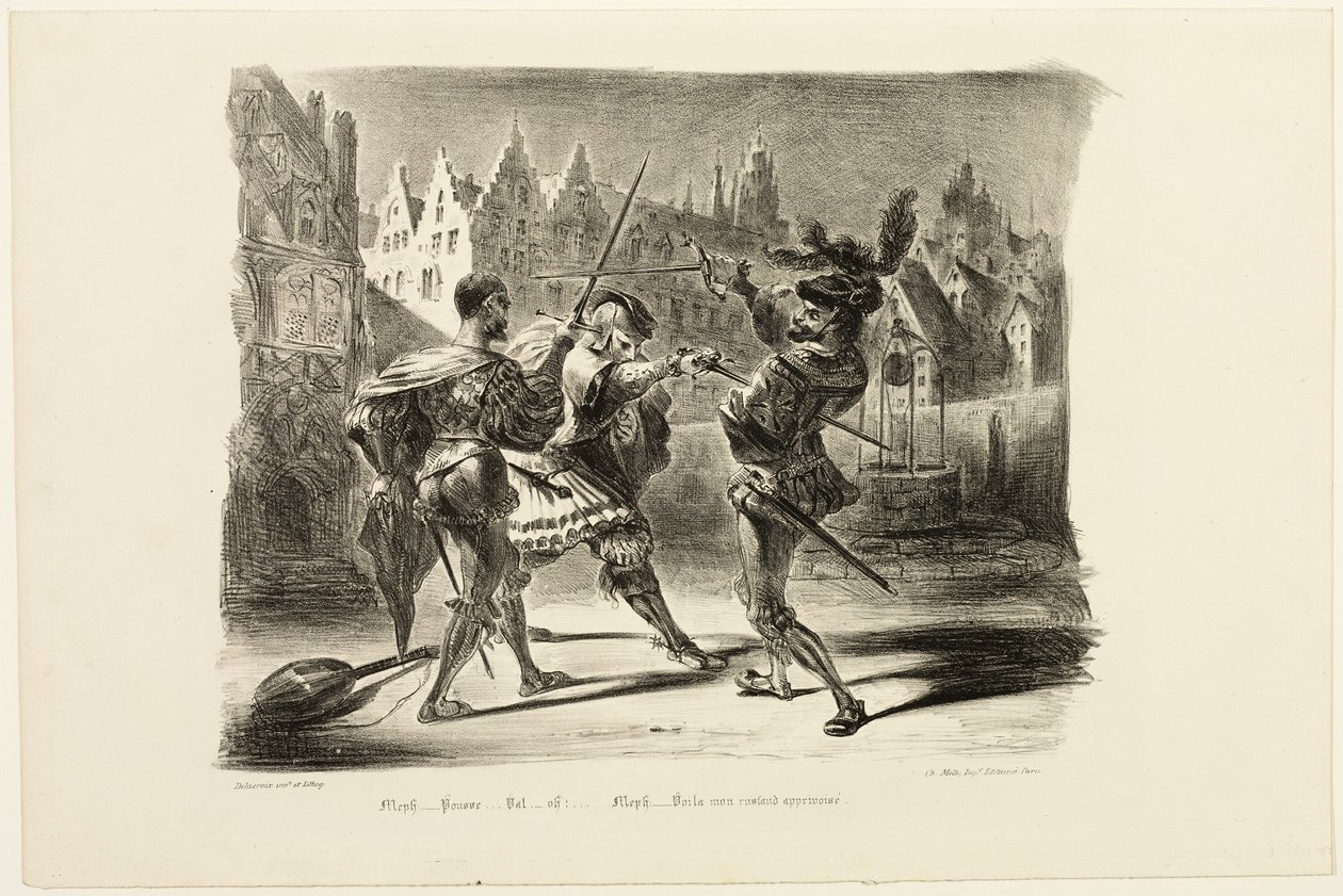 El duelo entre Fausto y Valentín, de Fausto de Eugène Delacroix