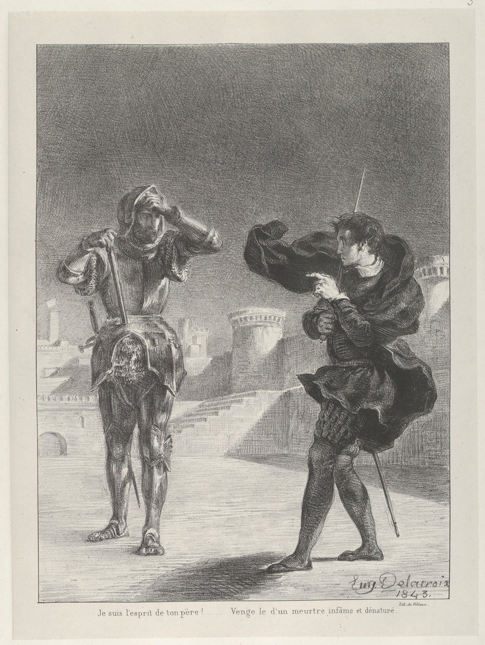 El Fantasma en la Terraza, 1843 de Eugène Delacroix