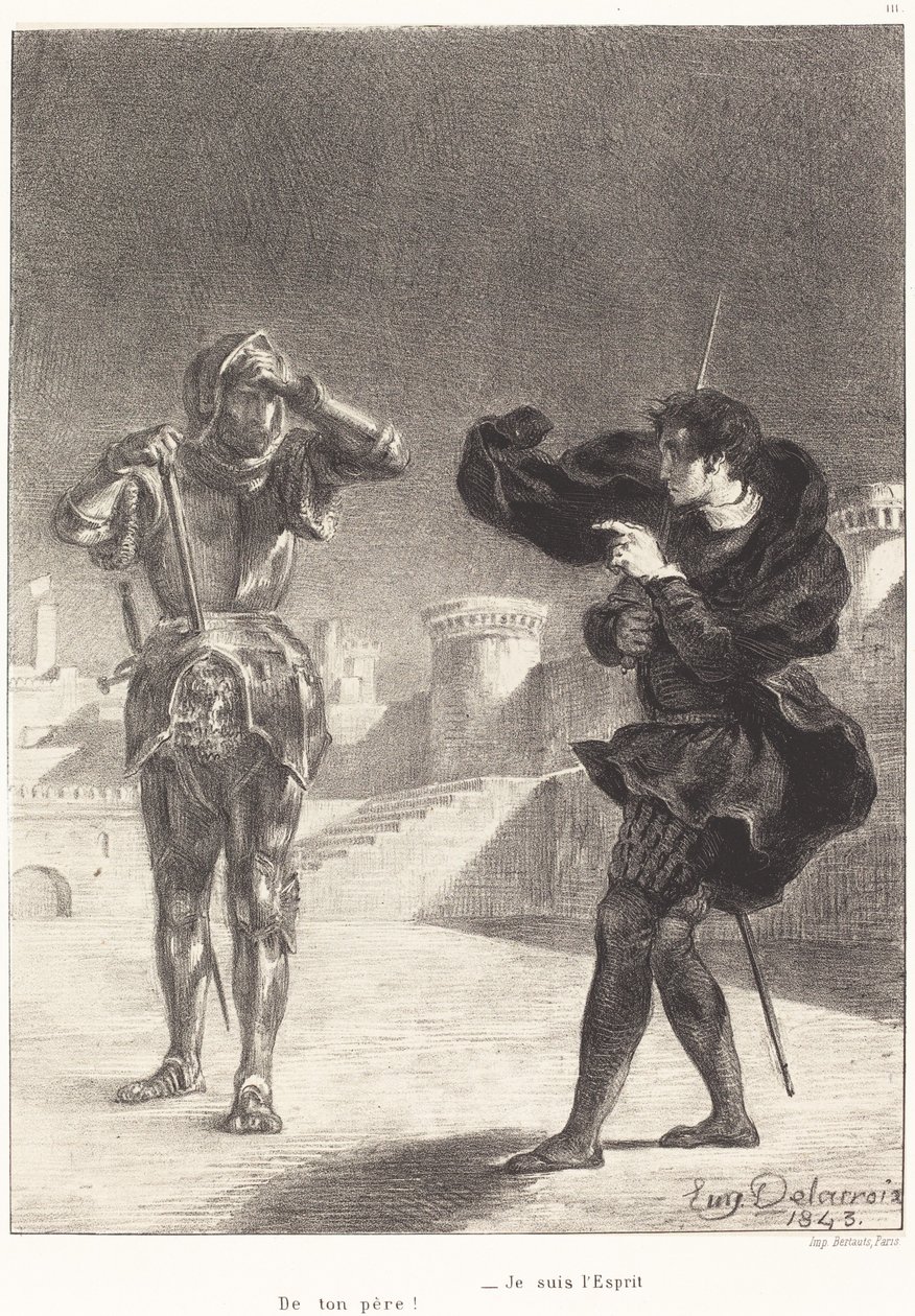 El fantasma en la terraza Acto I, Escena V de Eugène Delacroix