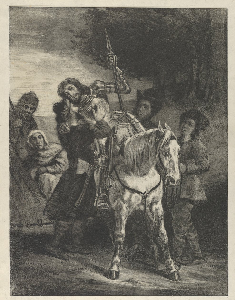 El herido Goetz acogido por los gitanos, 1836-43 de Eugène Delacroix