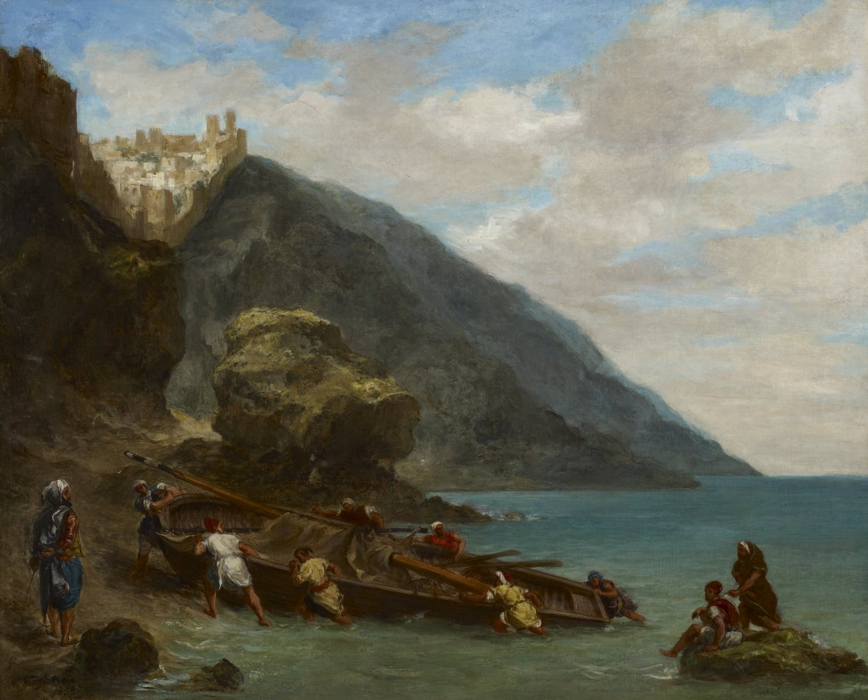 Vista de Tánger desde la orilla del mar de Eugène Delacroix