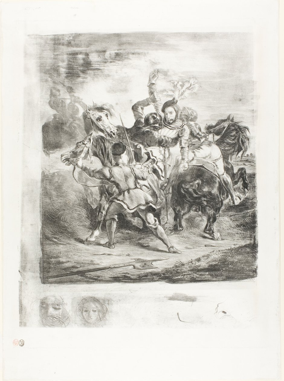 Weislingen atacado por los hombres de Goetz de Eugène Delacroix