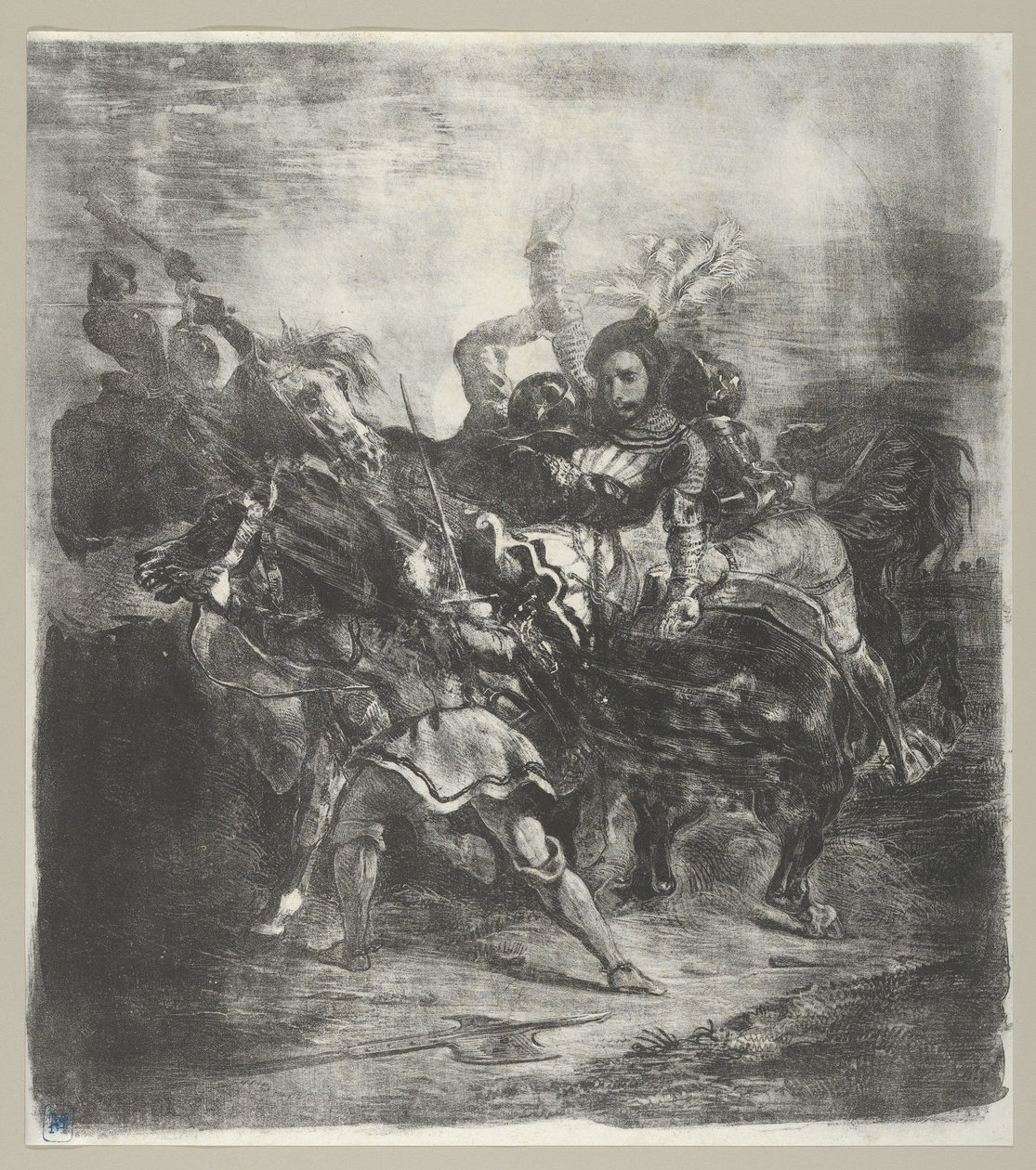 Weislingen atacado por los hombres de Goetz, 1836-43 de Eugène Delacroix