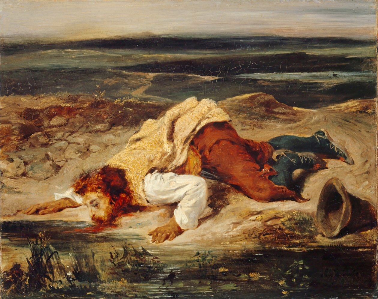 Bandido Herido Pastor Romano de Eugène Delacroix