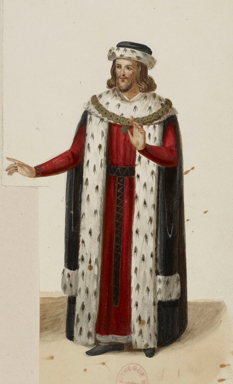 Traje de Enguerrand de Marigny (La Tour de Nesle, 1832) (recortado) de Eugène Du Faget