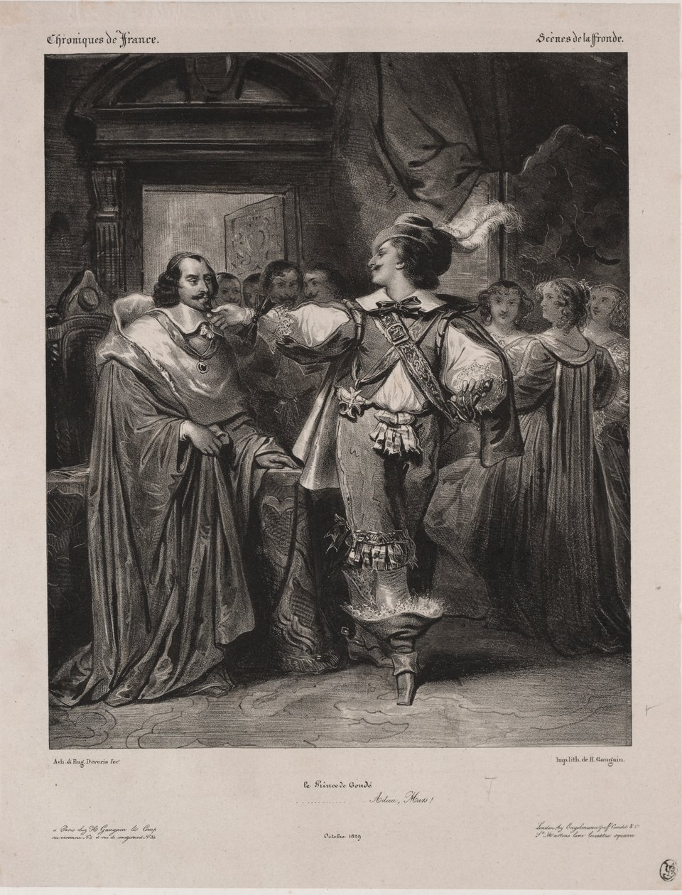 Crónicas de Francia: Escena de la Fronda - El Príncipe de Condé de Eugène François Marie Joseph Devéria