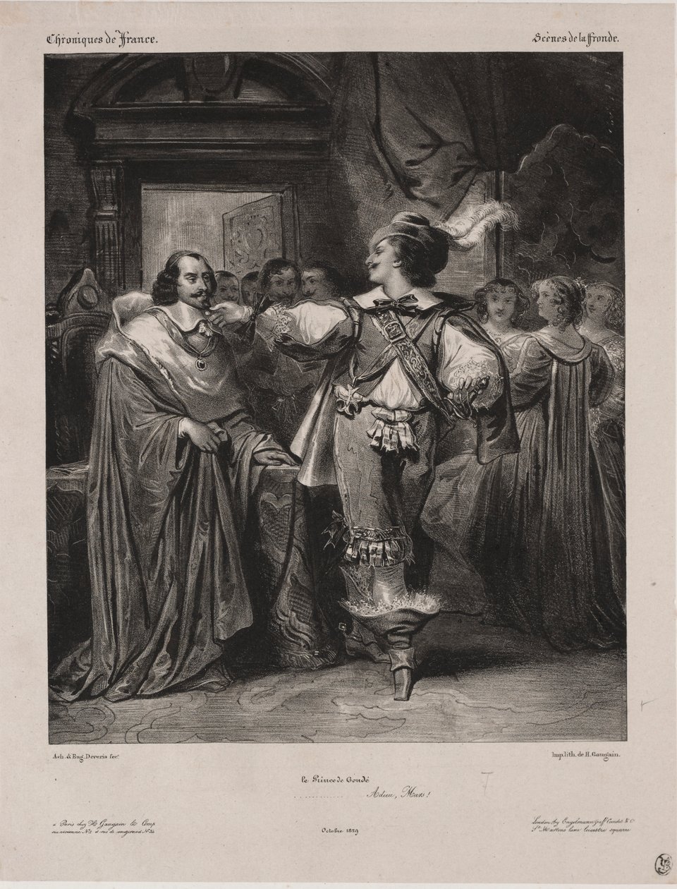 Crónicas de Francia: Escena de la Fronda - El Príncipe de Condé, 1829 de Eugène François Marie Joseph Devéria