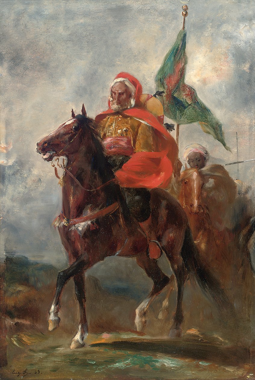 Un jefe orientalista a caballo, 1863 de Eugène Fromentin