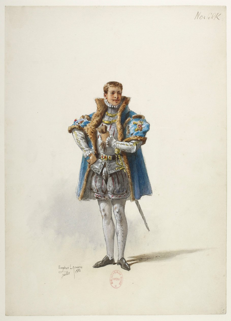 Btv1b84558104 01 - Saint-Saëns - Enrique VIII - Modelos de trajes - Lacoste - 1. El Duque de Norfolk de Eugene Lacoste