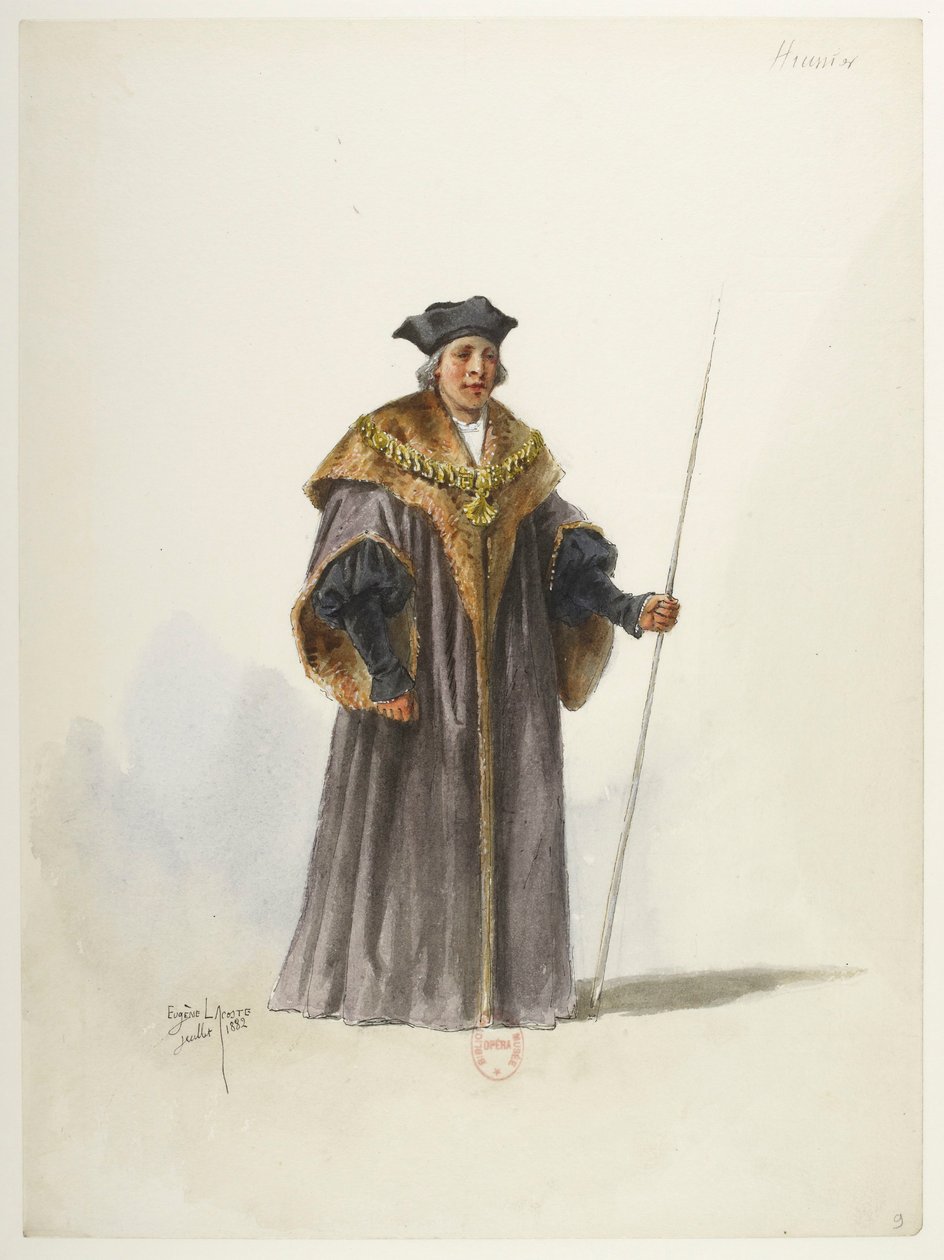 Btv1b84558104 09 - Saint-Saëns - Enrique VIII - Maquettes de costumes - Lacoste - 9th Huissier de Eugene Lacoste