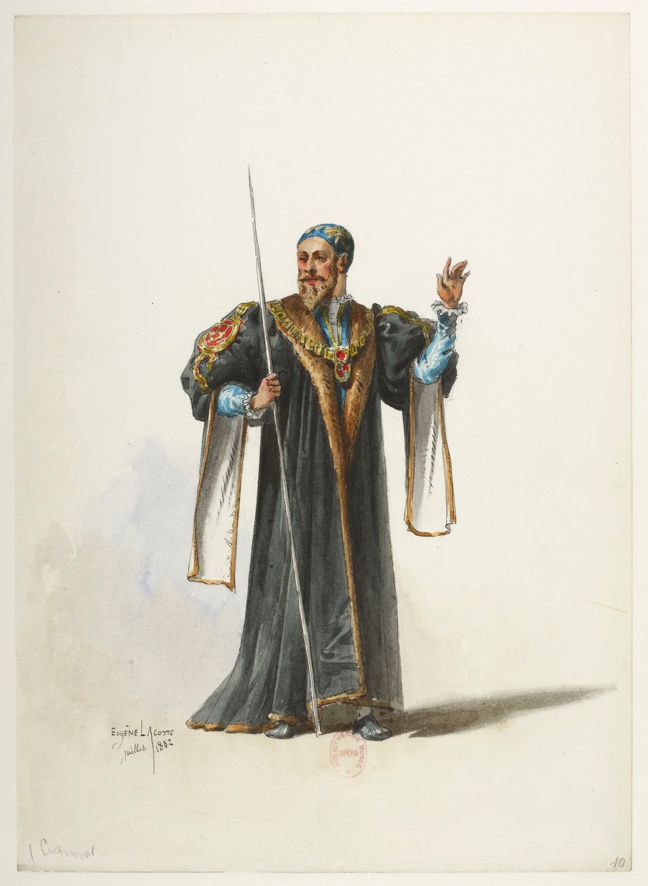 Btv1b84558104 10 - Saint-Saëns - Enrique VIII - Maquettes de costumes - Lacoste - 10. Cranmer de Eugene Lacoste