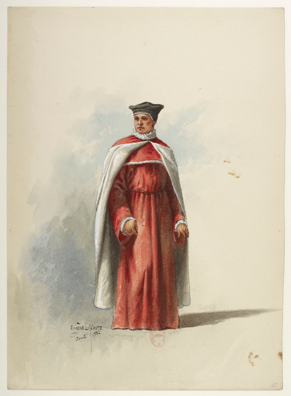 Btv1b84558104 15 - Saint-Saëns - Enrique VIII - Maquettes de costumes - Lacoste - XV Traje de Eugene Lacoste