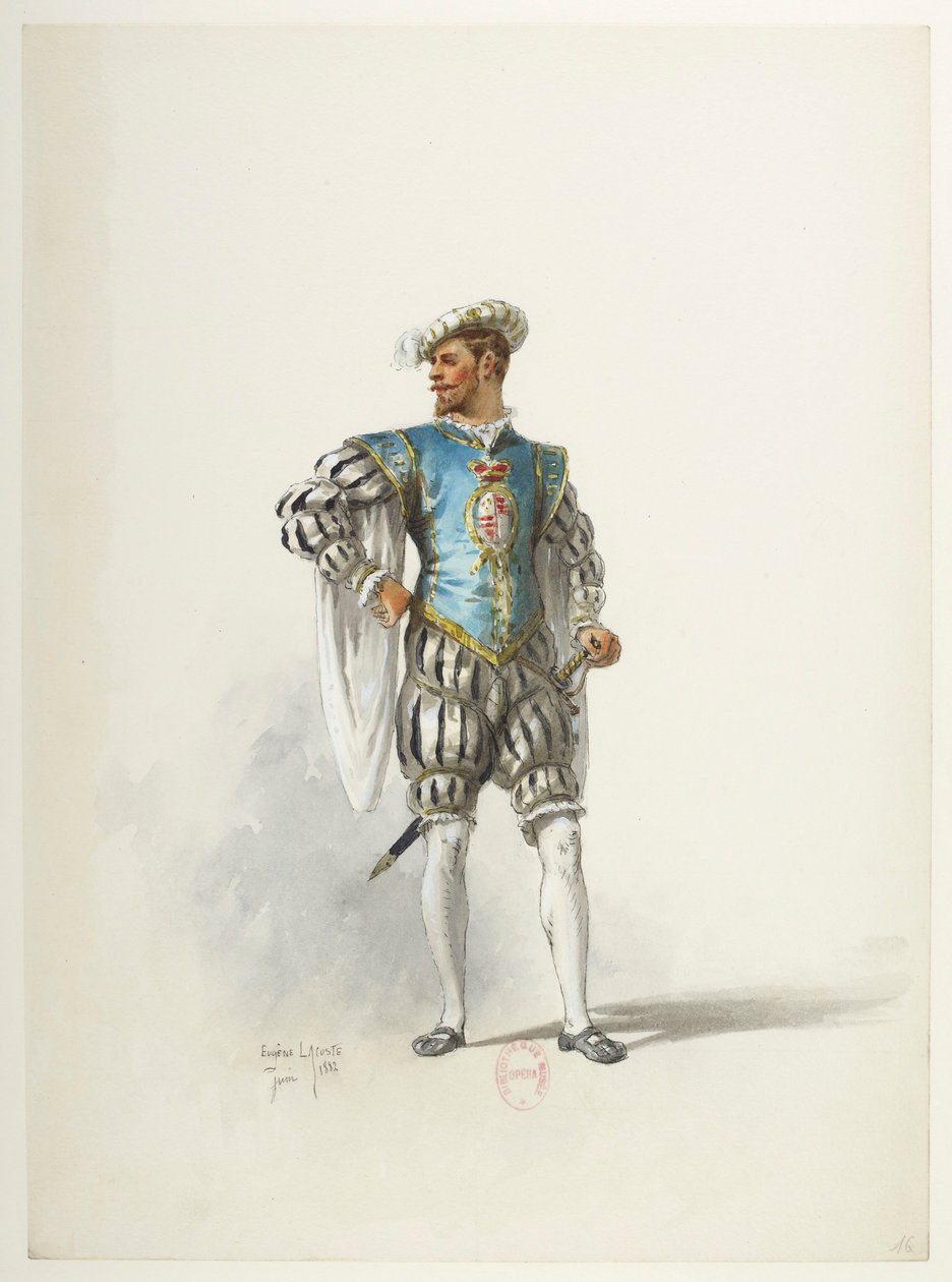 Btv1b84558104 16 - Saint-Saëns - Enrique VIII - Maquettes de costumes - Lacoste - 16º Traje de Eugene Lacoste