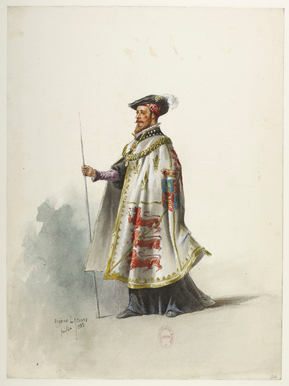 Btv1b84558104 24 - Saint-Saëns - Enrique VIII - Maquettes de costumes - Lacoste - 24° Traje de Eugene Lacoste