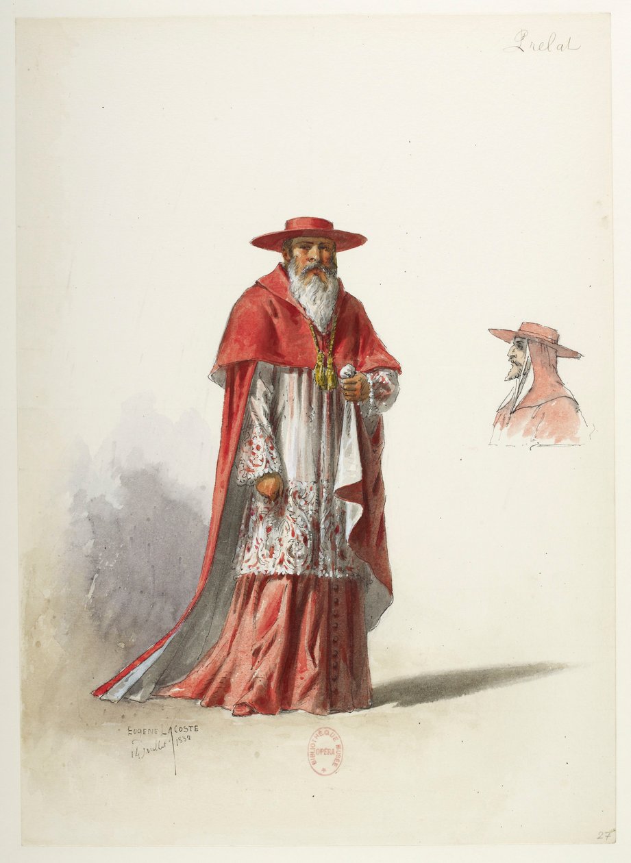Btv1b84558104 27 - Saint-Saëns - Enrique VIII - Modelos de trajes - Lacoste - 27. Prelado de Eugene Lacoste