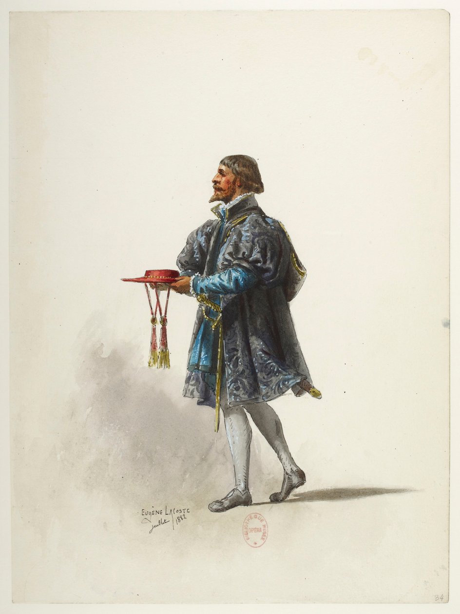 Btv1b84558104 34 - Saint-Saëns - Enrique VIII - Maquettes de costumes - Lacoste - 34. Vestuario de Eugene Lacoste