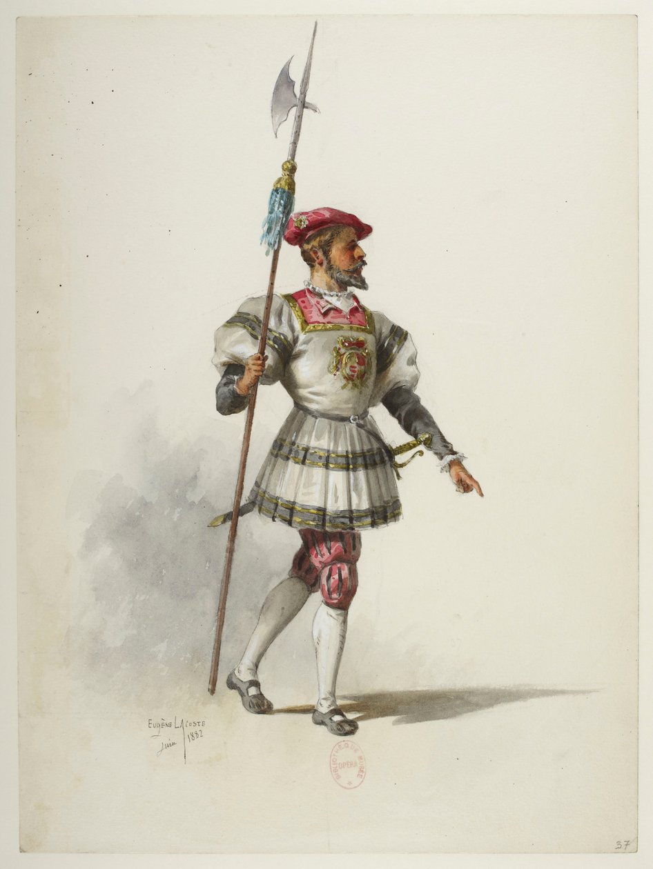 Btv1b84558104 37 - Saint-Saëns - Enrique VIII - Maquettes de costumes - Lacoste - 37. Vestuario de Eugene Lacoste