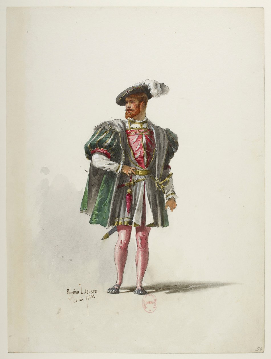 Btv1b84558104 54 - Saint-Saëns - Enrique VIII - Maquettes de costumes - Lacoste - 54. Vestuario de Eugene Lacoste