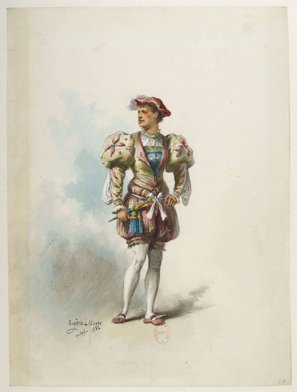 Btv1b84558104 57 - Saint-Saëns - Enrique VIII - Maquettes de costumes - Lacoste - 57. Vestuario de Eugene Lacoste