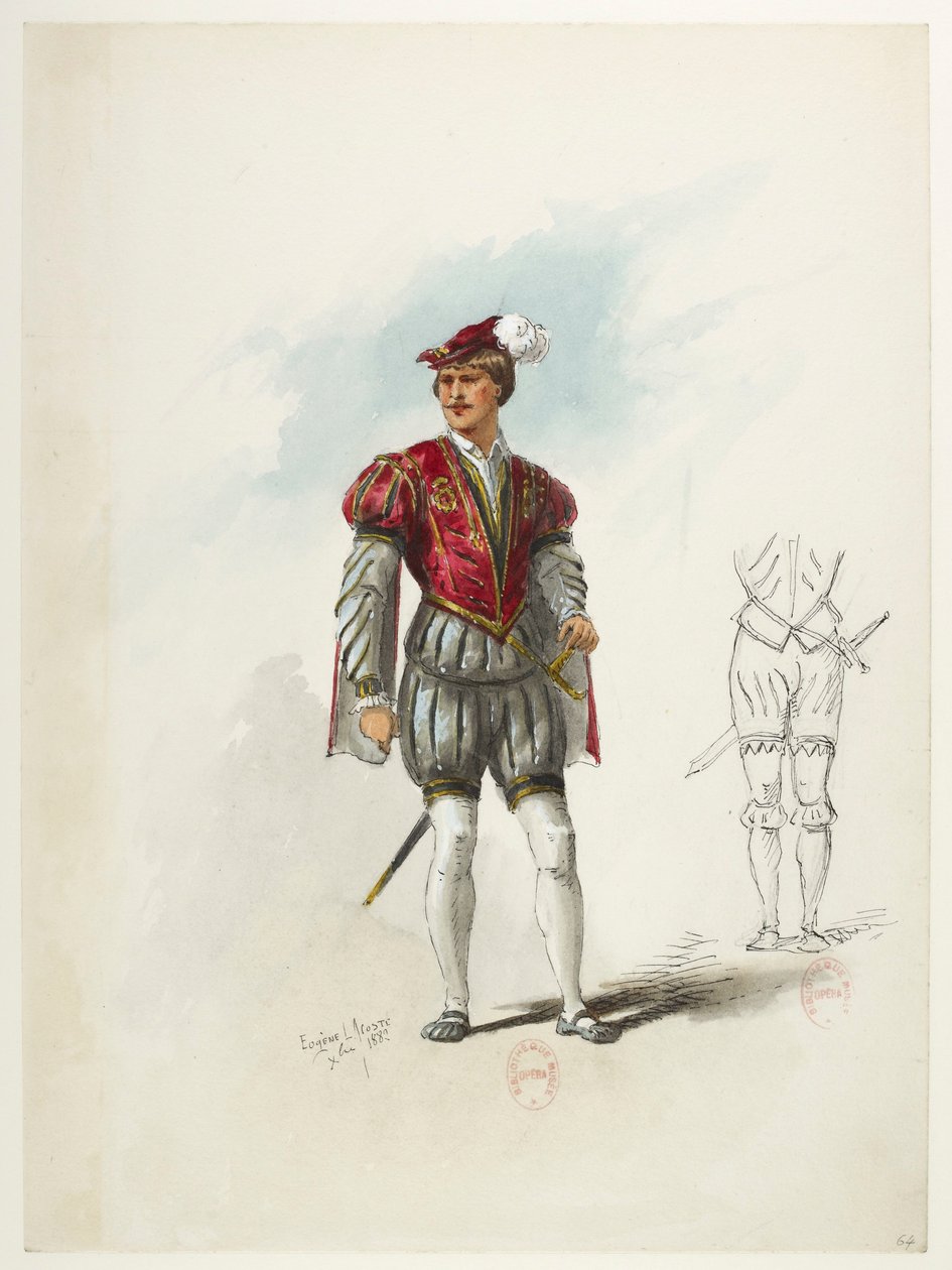 Btv1b84558104 66 - Saint-Saëns - Enrique VIII - Maquettes de costumes - Lacoste - 64th Costume de Eugene Lacoste