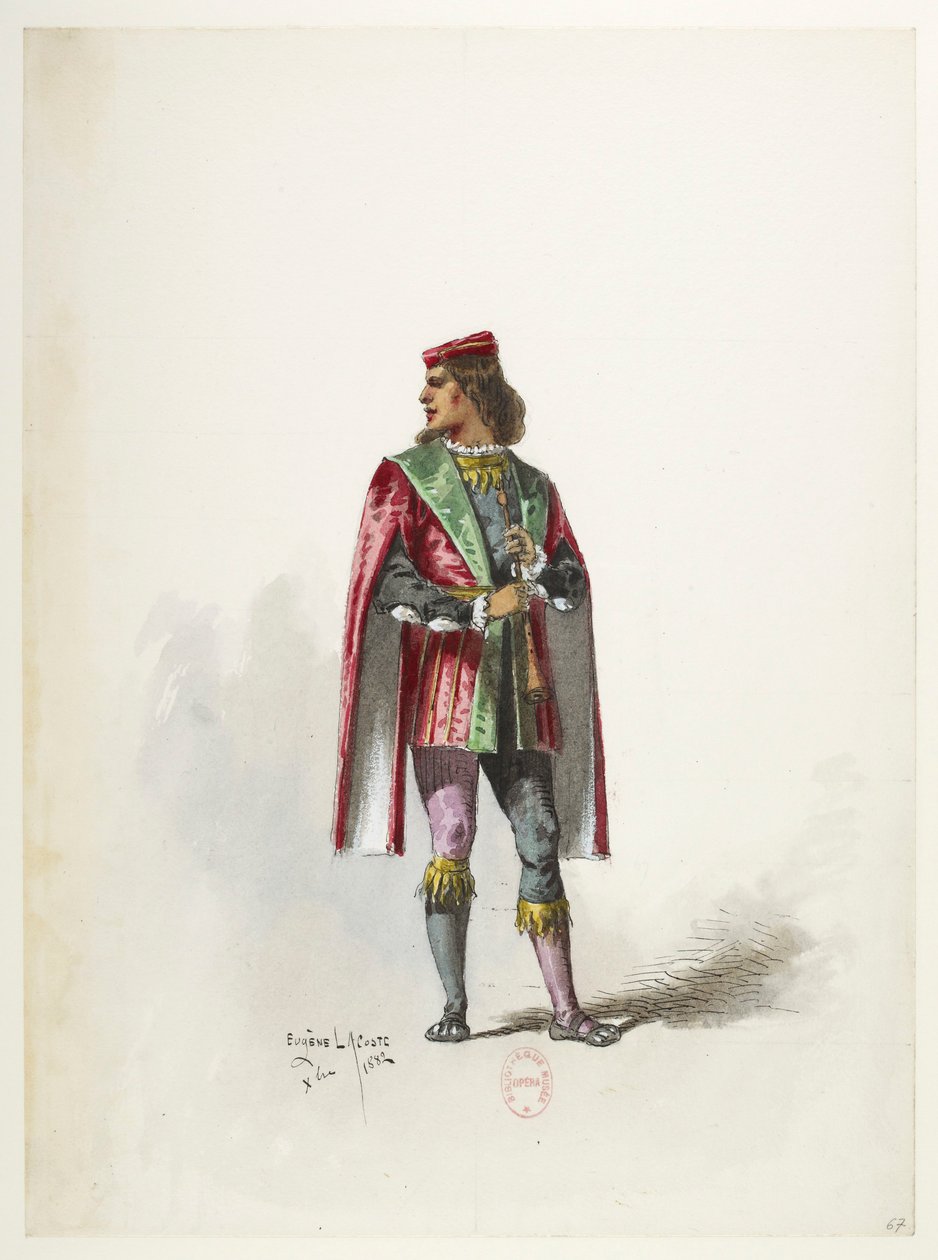 Btv1b84558104 69 - Saint-Saëns - Enrique VIII - Maquettes de costumes - Lacoste - 67a Costume de Eugene Lacoste