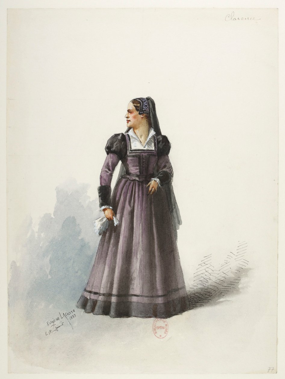 Btv1b84558104 81 - Saint-Saëns - Enrique VIII - Maquettes de costumes - Lacoste - 77. Lady Clarence de Eugene Lacoste