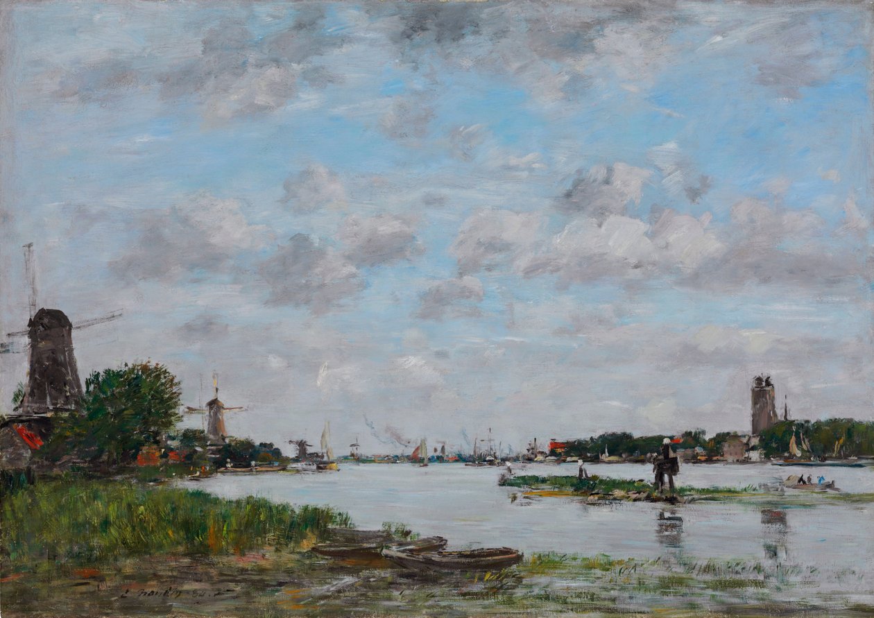 Neerlandés: De Maas bij Dordrecht El Mosa cerca de Dordrecht de Eugene Louis Boudin