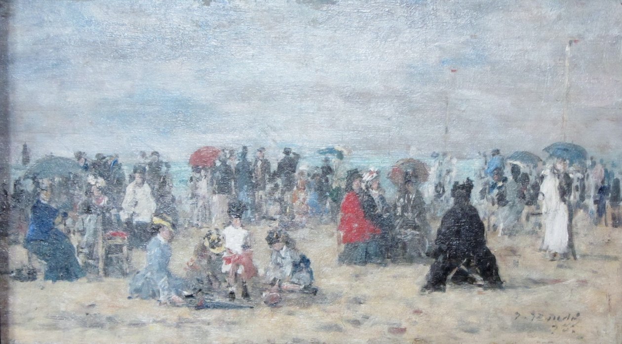 En la playa de Trouville de Eugene Louis Boudin