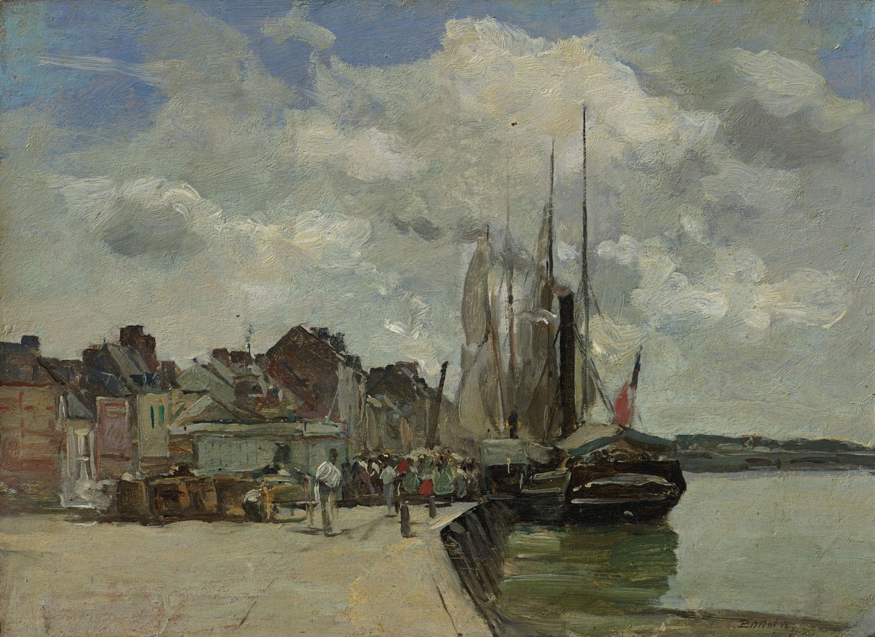 Alemán: Honfleur. Honfleur harbour: El Puerto de Eugene Louis Boudin