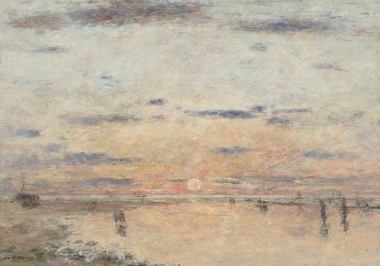 Alemán: Le Havre. Puesta de sol en el mar Le Havre: Puesta de sol en el mar de Eugene Louis Boudin