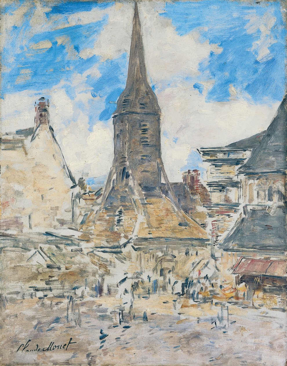 Kotava: "Biot ke Sainte-Catherine uja koe Honfleur (trutca ke Boudin)"
Francés: Le Clocher de Sainte-Catherine, Honfleur de Eugene Louis Boudin