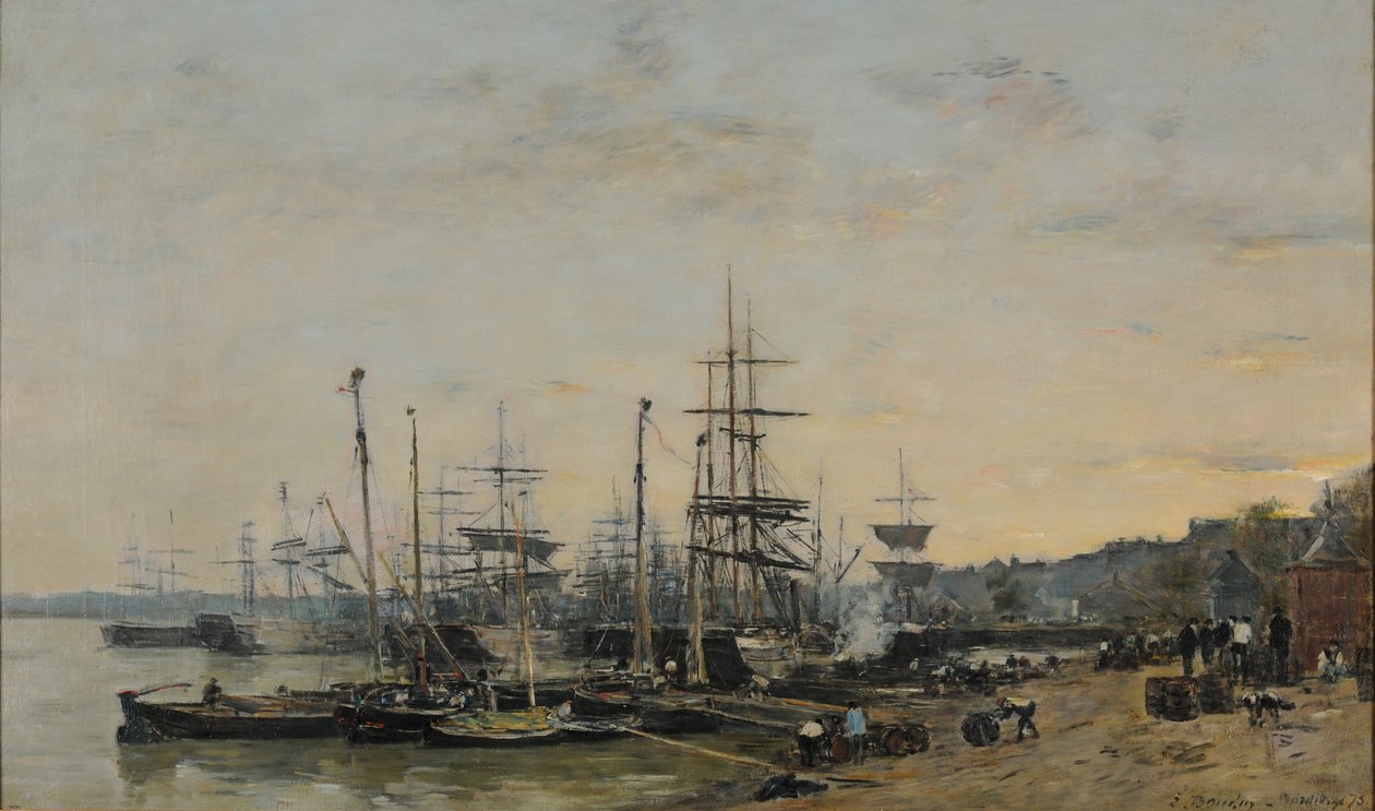El puerto de Burdeos, visto desde el Quai des Chartrons de Eugene Louis Boudin