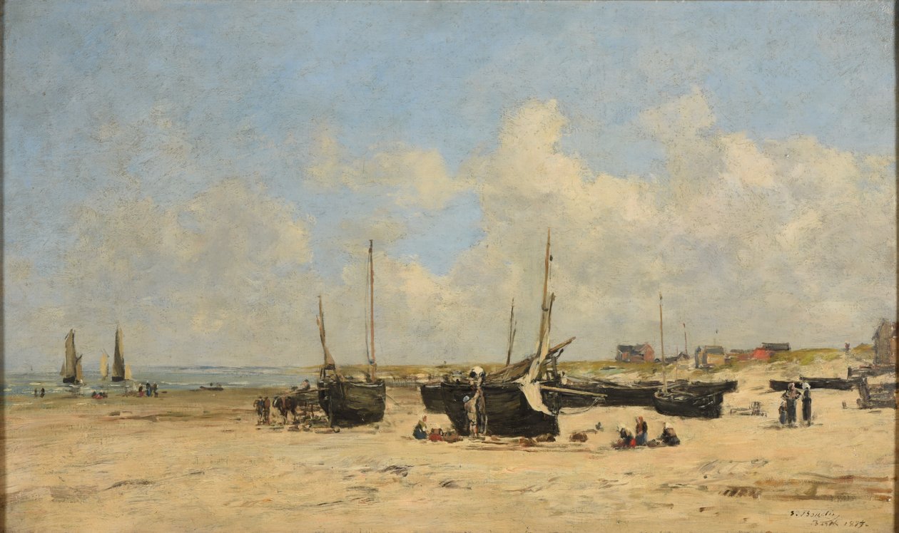 Playa de Berck en marea baja de Eugene Louis Boudin