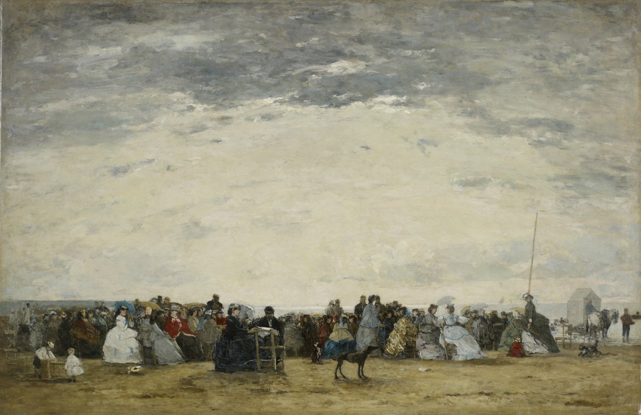 Vacacionistas en la playa de Trouville de Eugene Louis Boudin