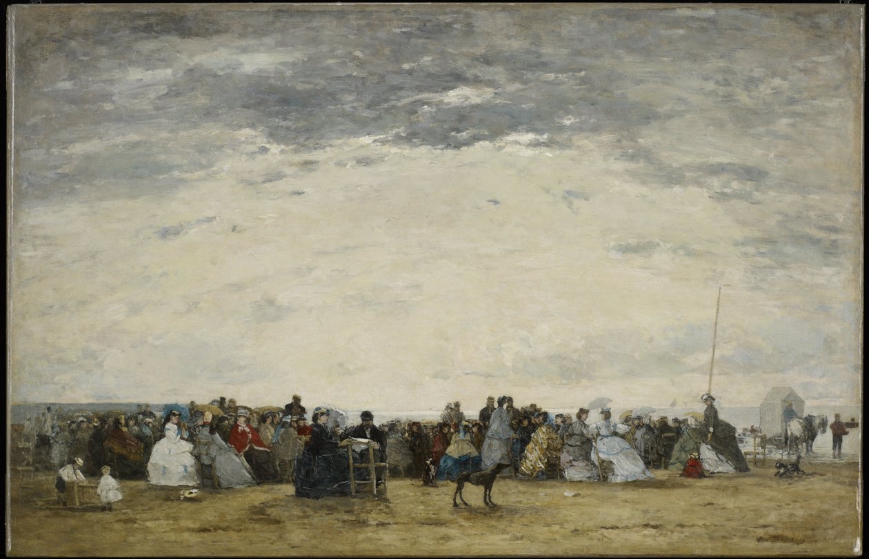 Vacacionistas en la playa de Trouville de Eugene Louis Boudin
