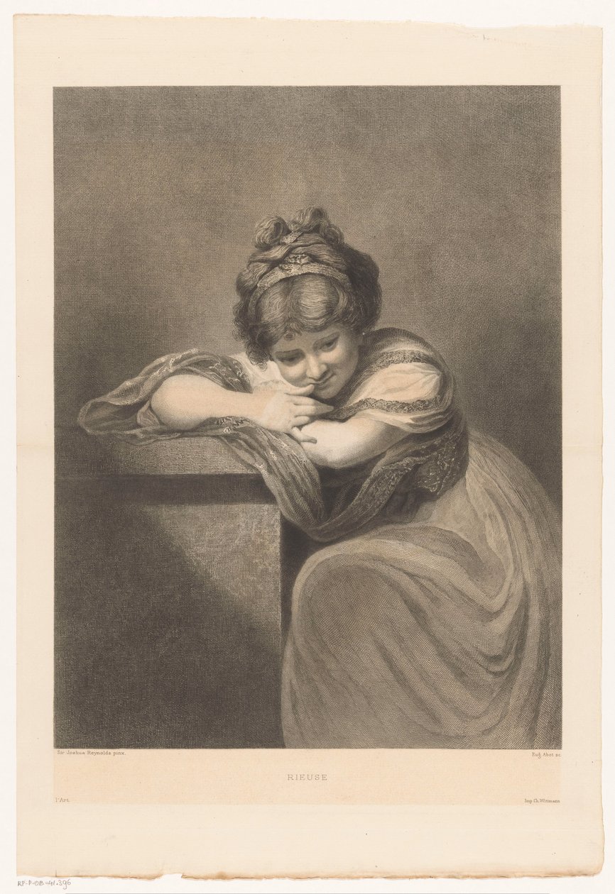 retrato, de, un, sentado, niña Rieuse (título sobre objeto) de Eugène Michel Joseph Abot