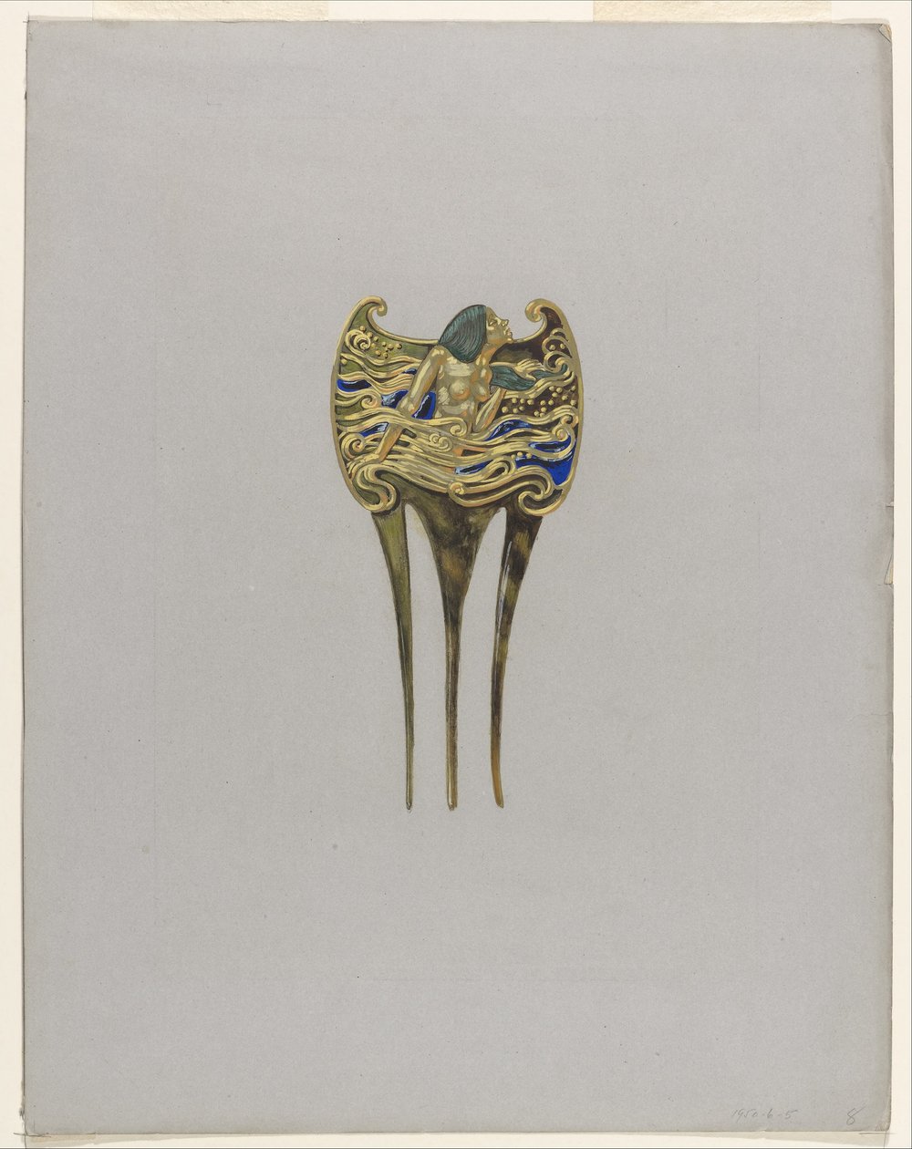 Diseño para un peine de ninfa de Eugene Grasset