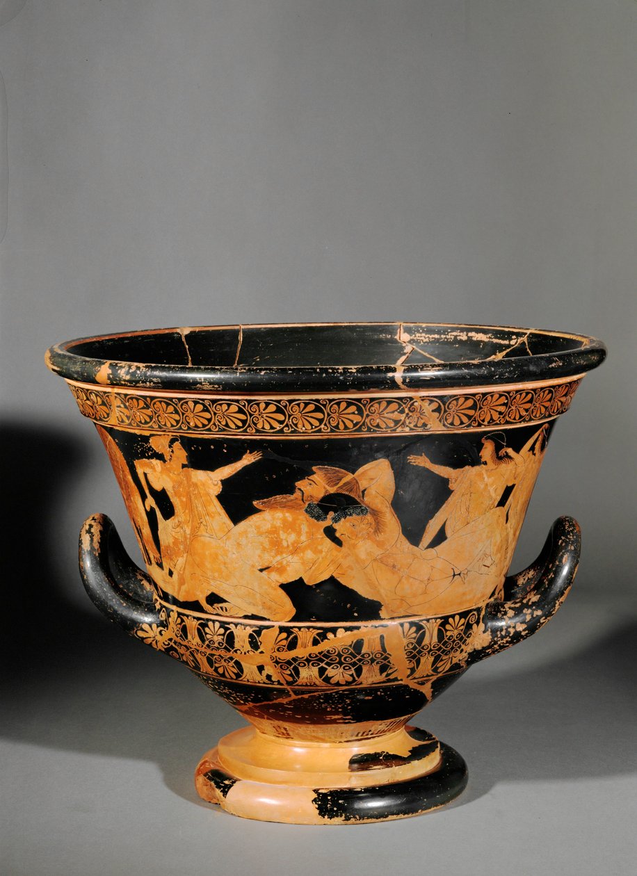 Cráter ático de figuras rojas, llamado cráter de Antaios ... de Euphronios