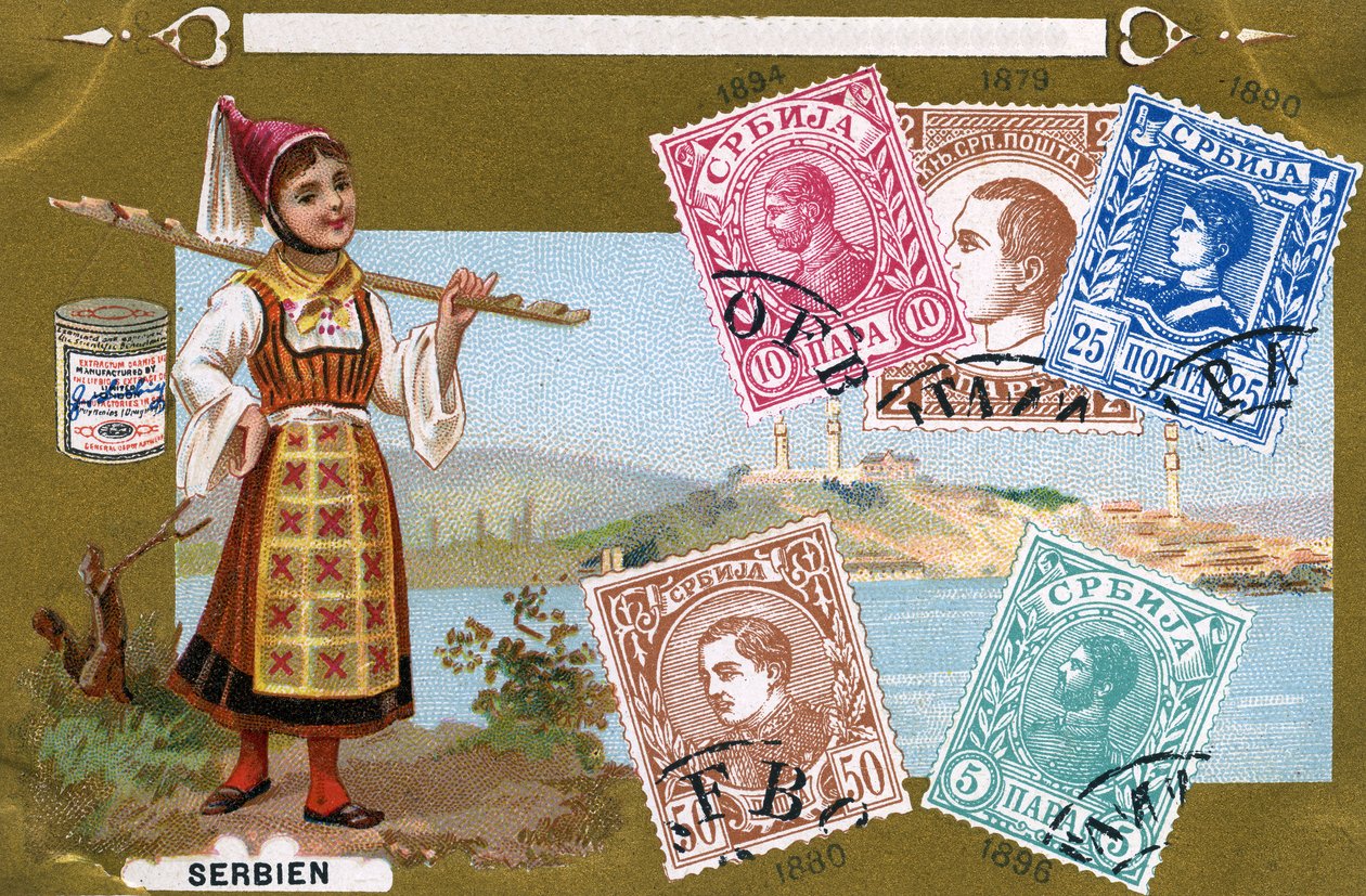Sellos postales serbios, 1897 de European School