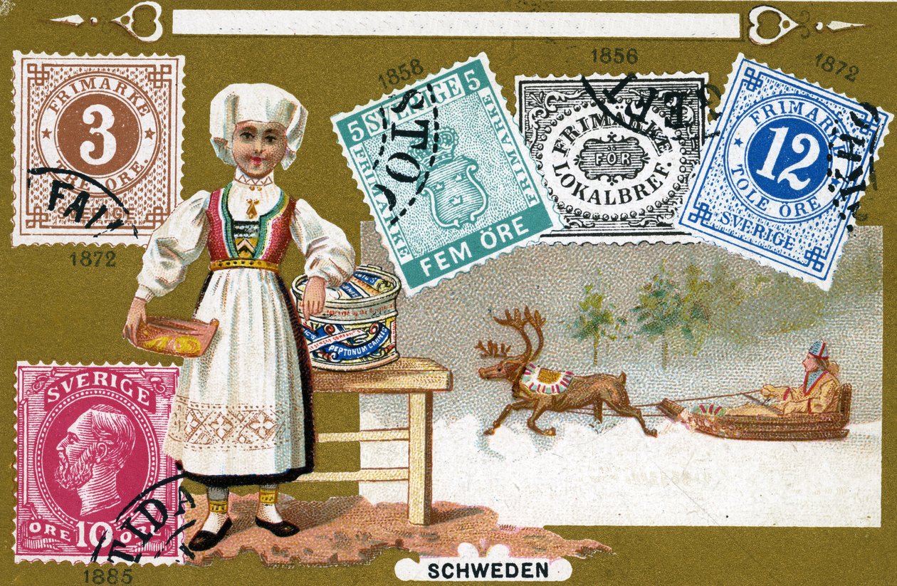 Sellos postales suecos, 1897 de European School