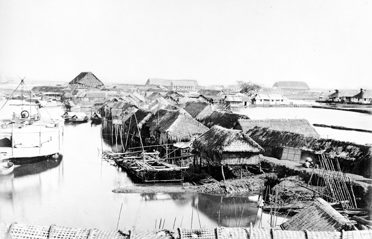 Casas nativas, Saigón, c.1870s de European Photographer