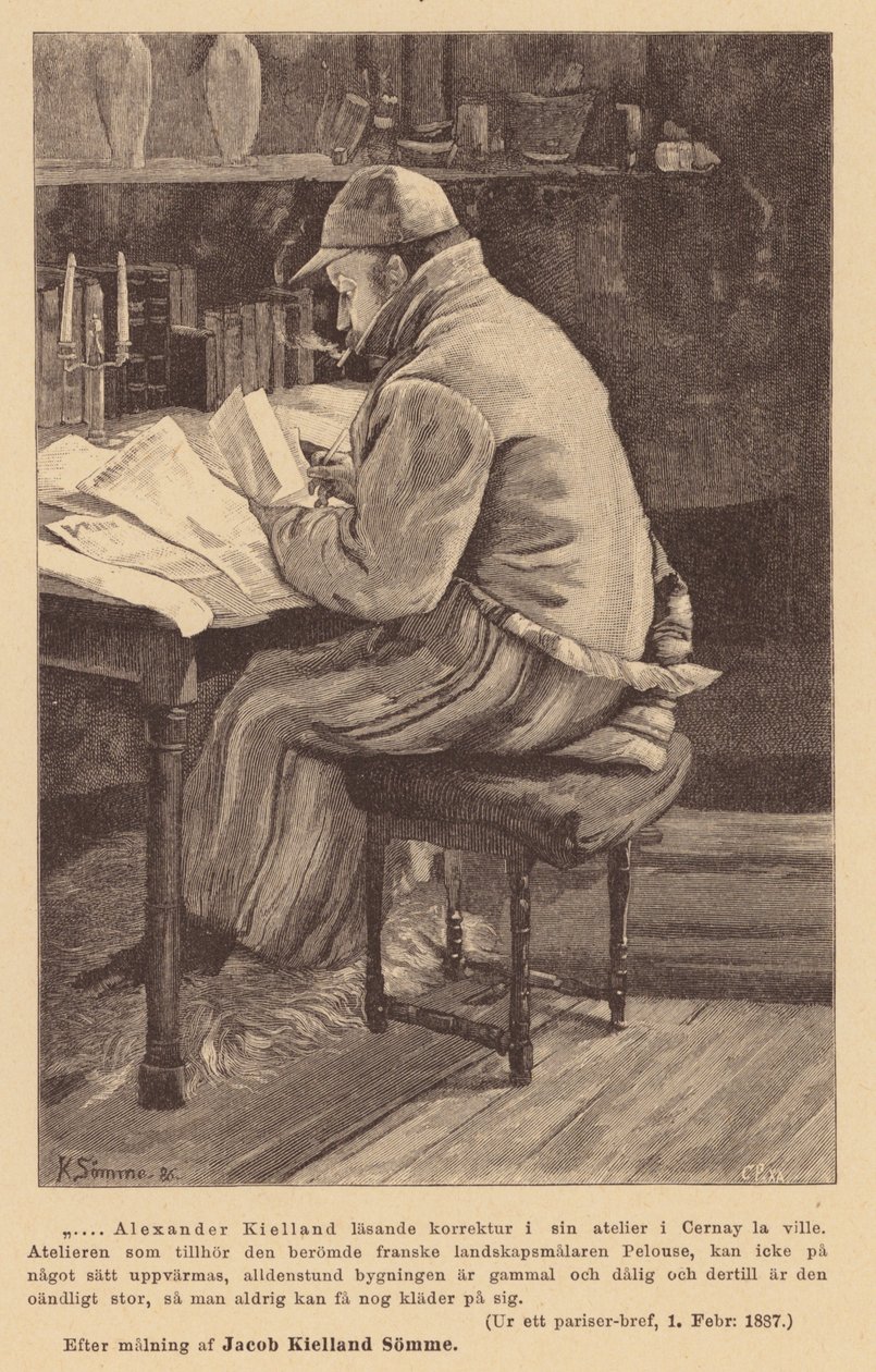 Alexander Kielland, autor noruego (grabado) de European School